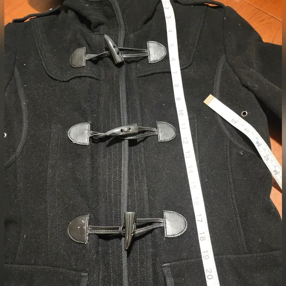 Donny Brook Elegant Black Toggle Trench Coat - Picture 8 of 14